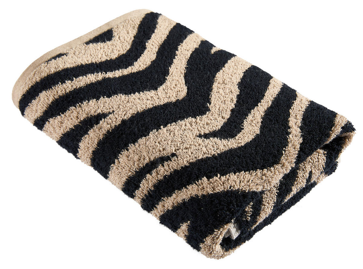 HANDTUCH Schwarz, Beige  - Beige/Schwarz, Trend, Textil (50/100cm) - Dieter Knoll