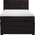 BOXSPRINGBETT 100/200 cm  in Dunkelbraun  - Wengefarben/Dunkelbraun, KONVENTIONELL, Textil (100/200cm) - Carryhome