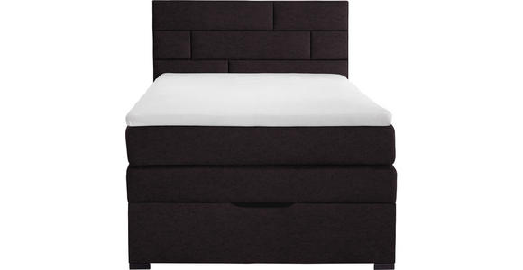 BOXSPRINGBETT 100/200 cm  in Dunkelbraun  - Wengefarben/Dunkelbraun, KONVENTIONELL, Textil (100/200cm) - Carryhome