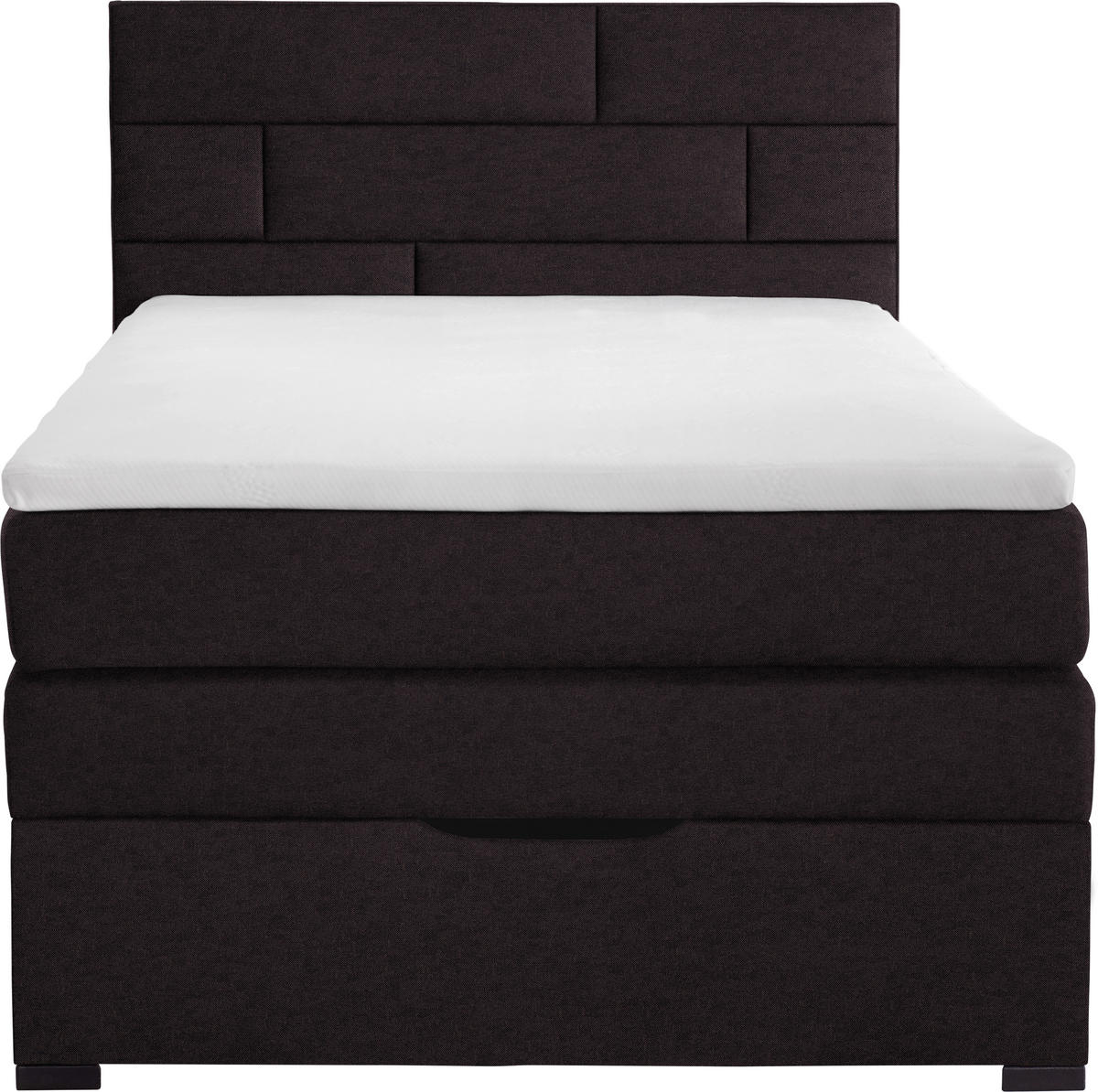 BOXSPRINGBETT 100/200 cm  in Dunkelbraun  - Wengefarben/Dunkelbraun, Konventionell, Textil (100/200cm) - Carryhome