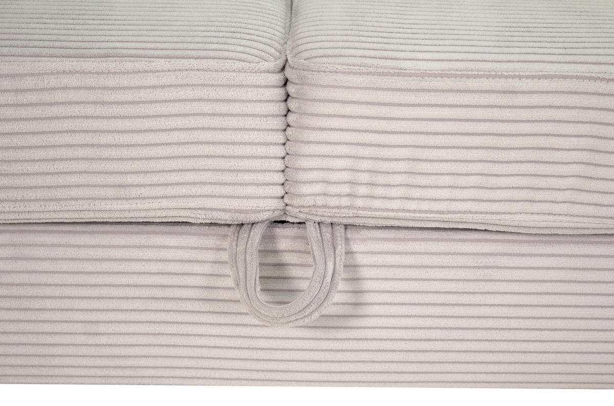 ECKSOFA in Cord Hellgrau  - Silberfarben/Hellgrau, Design, Textil/Metall (250/167cm) - Xora