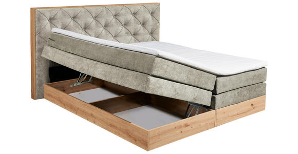 BOXSPRINGBETT 180/200 cm  in Naturfarben, Schlammfarben  - Schlammfarben/Naturfarben, KONVENTIONELL, Kunststoff/Textil (180/200cm) - Esposa