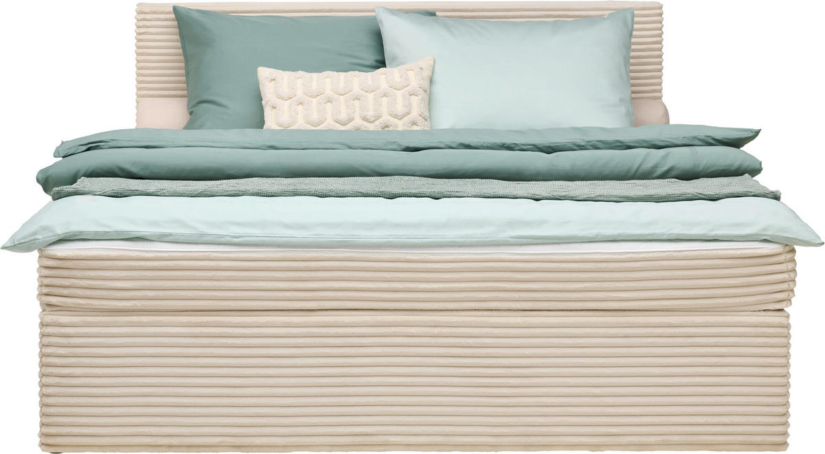 BOXBETT 200/200 cm,  in Beige,  - Beige, MODERN, Holz/Textil (200/200cm) - MID.YOU