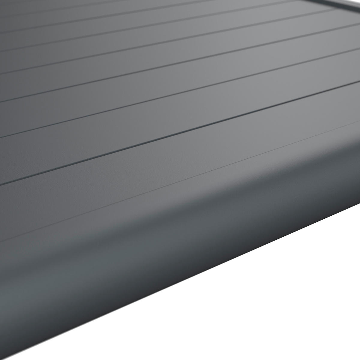 LOUNGEGARNITUR 169/289 cm Aluminium  - Dunkelgrau/Anthrazit, Design, Textil/Metall (169/289cm) - Amatio