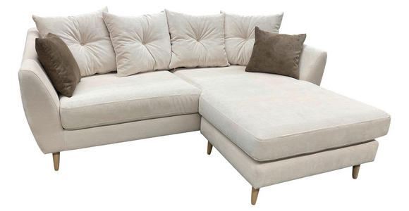 ECKSOFA Naturfarben Feincord  - Buchefarben/Naturfarben, KONVENTIONELL, Holz/Textil (211/154cm) - Carryhome