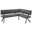 ECKBANK 190/150 cm  in Grau, Schwarz  - Schwarz/Grau, MODERN, Textil/Metall (190/150cm) - Cantus