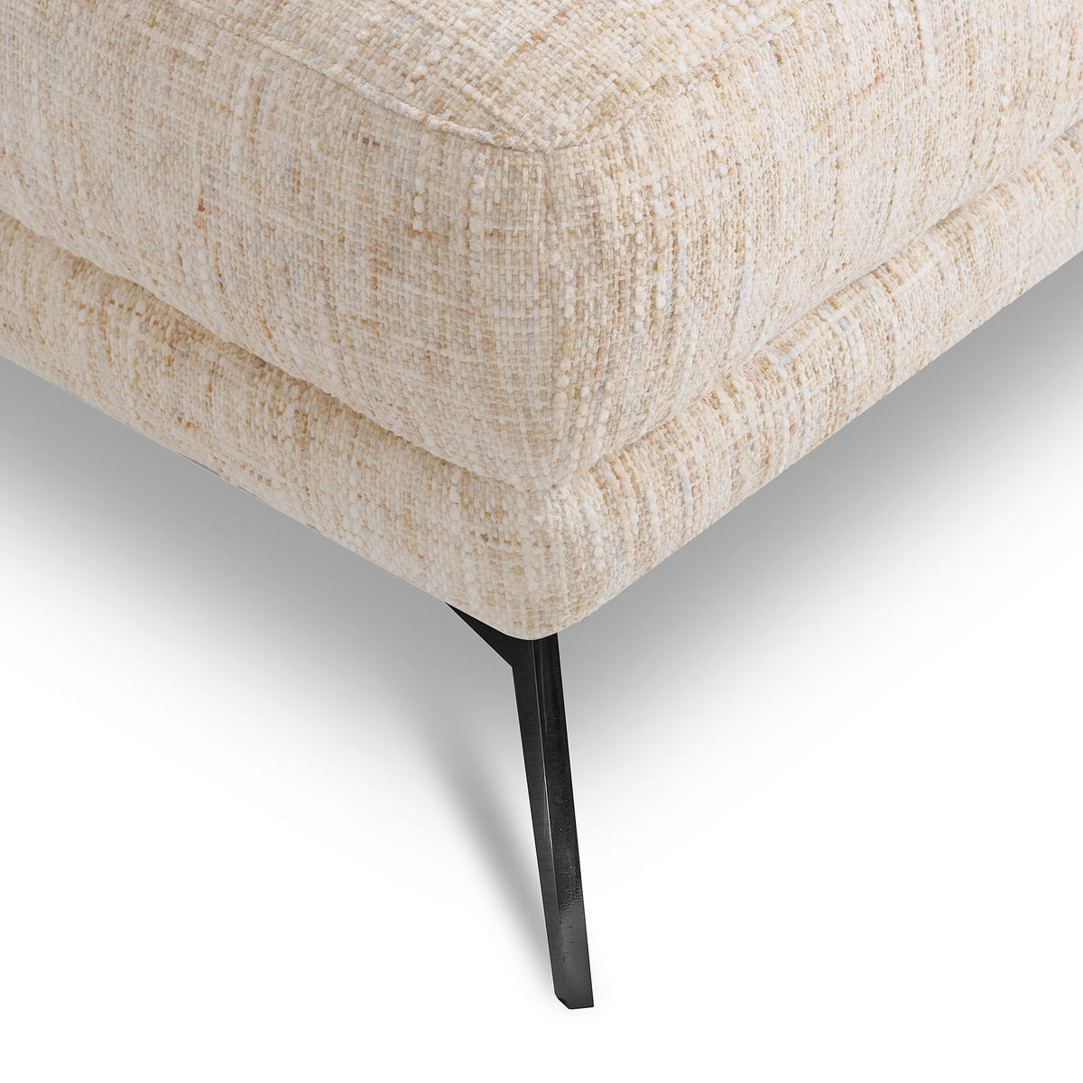 HOCKER Textil Beige  - Beige/Schwarz, Design, Textil/Metall (96/45/80cm) - P & B