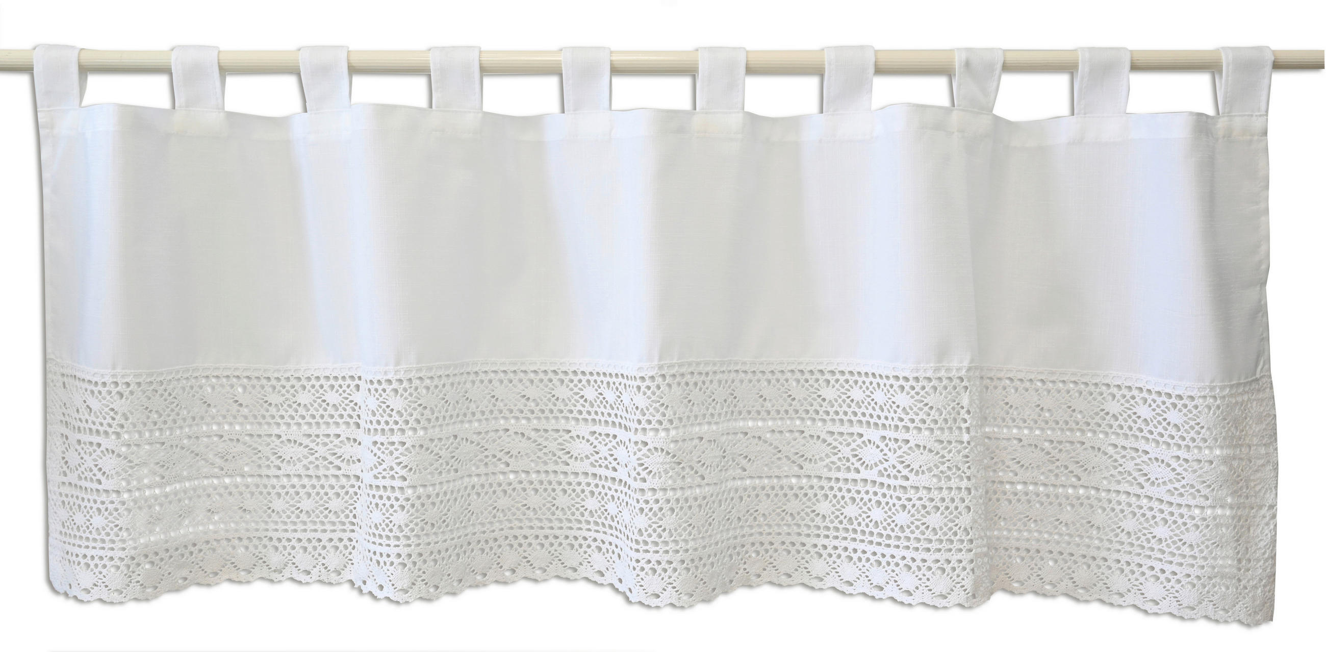 KURZGARDINE   140/48 cm   - Weiß, KONVENTIONELL, Textil (140/48cm)