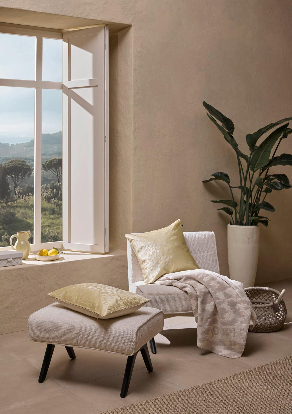 KISSENHÜLLE J!Spirit vanille 50/50 cm  - Gelb/Hellgelb, Design, Textil (50/50cm) - Joop!