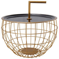 BEISTELLTISCH in Metall 42,5/42,5/29 cm  - Goldfarben/Schwarz, Design, Metall (42,5/42,5/29cm) - Kayoom