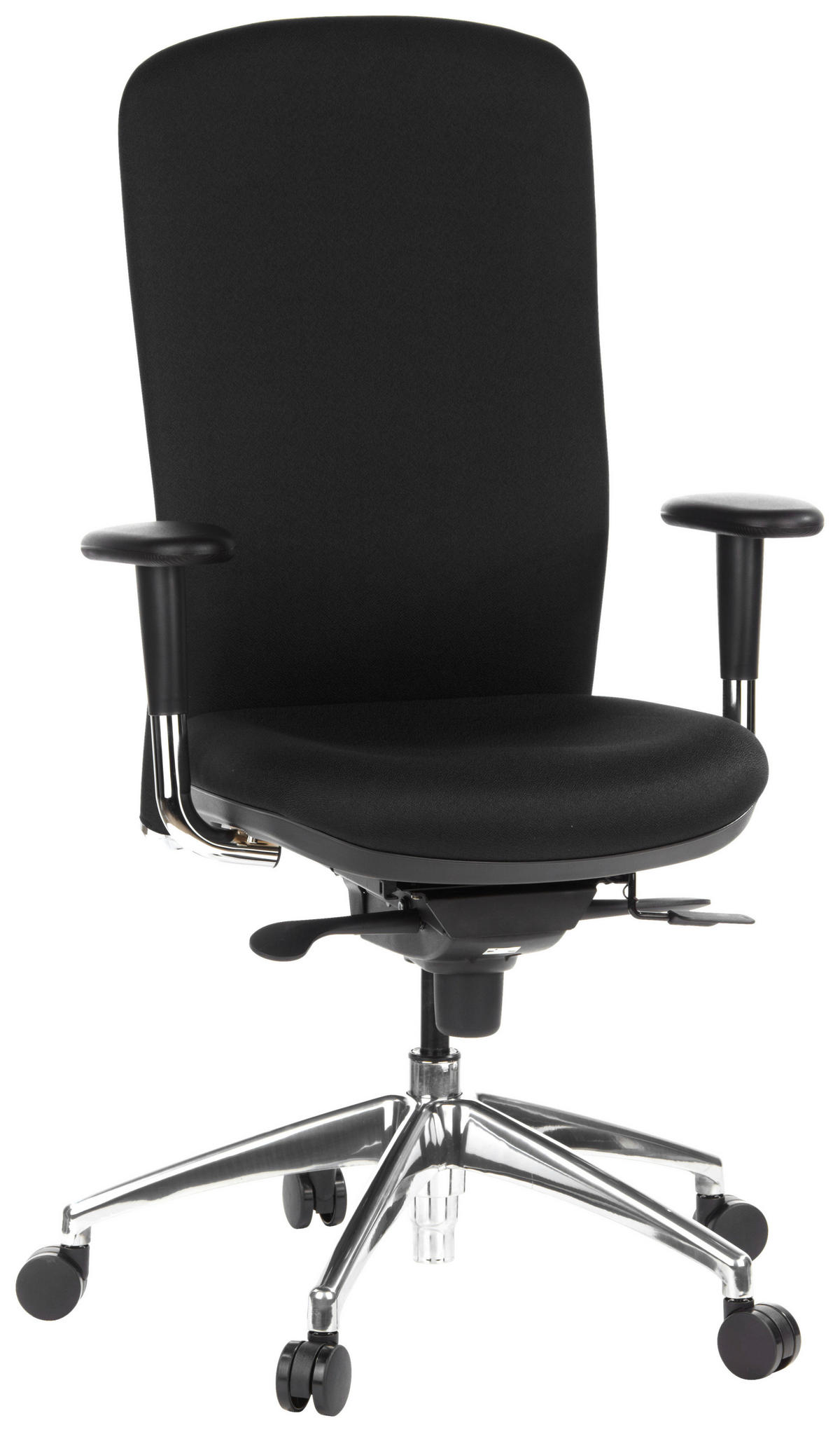 DREHSTUHL  in Flachgewebe Schwarz, Silberfarben  - Silberfarben/Schwarz, MODERN, Kunststoff/Textil (59/124/51cm) - MID.YOU