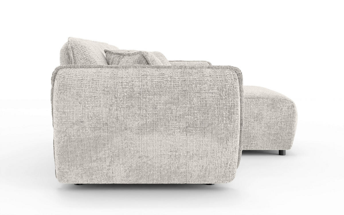 ECKSOFA Nelia Beige Chenille  - Beige/Schwarz, Design, Kunststoff/Textil (252/155cm) - P & B