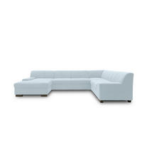 WOHNLANDSCHAFT Pastellblau Webstoff  - Wengefarben/Pastellblau, Design, Holz/Textil (153/328/212cm) - MID.YOU