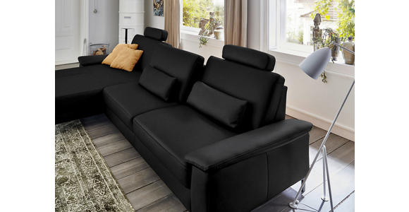 ECKSOFA  in Echtleder Schwarz  176/334 cm  - Schwarz, Design, Leder/Metall (176/334cm) - Dieter Knoll