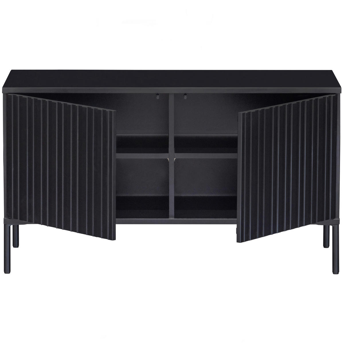 LOWBOARD Gravure 100/56/44 cm   - Schwarz, Design, Holz/Metall (100/56/44cm) - Livetastic