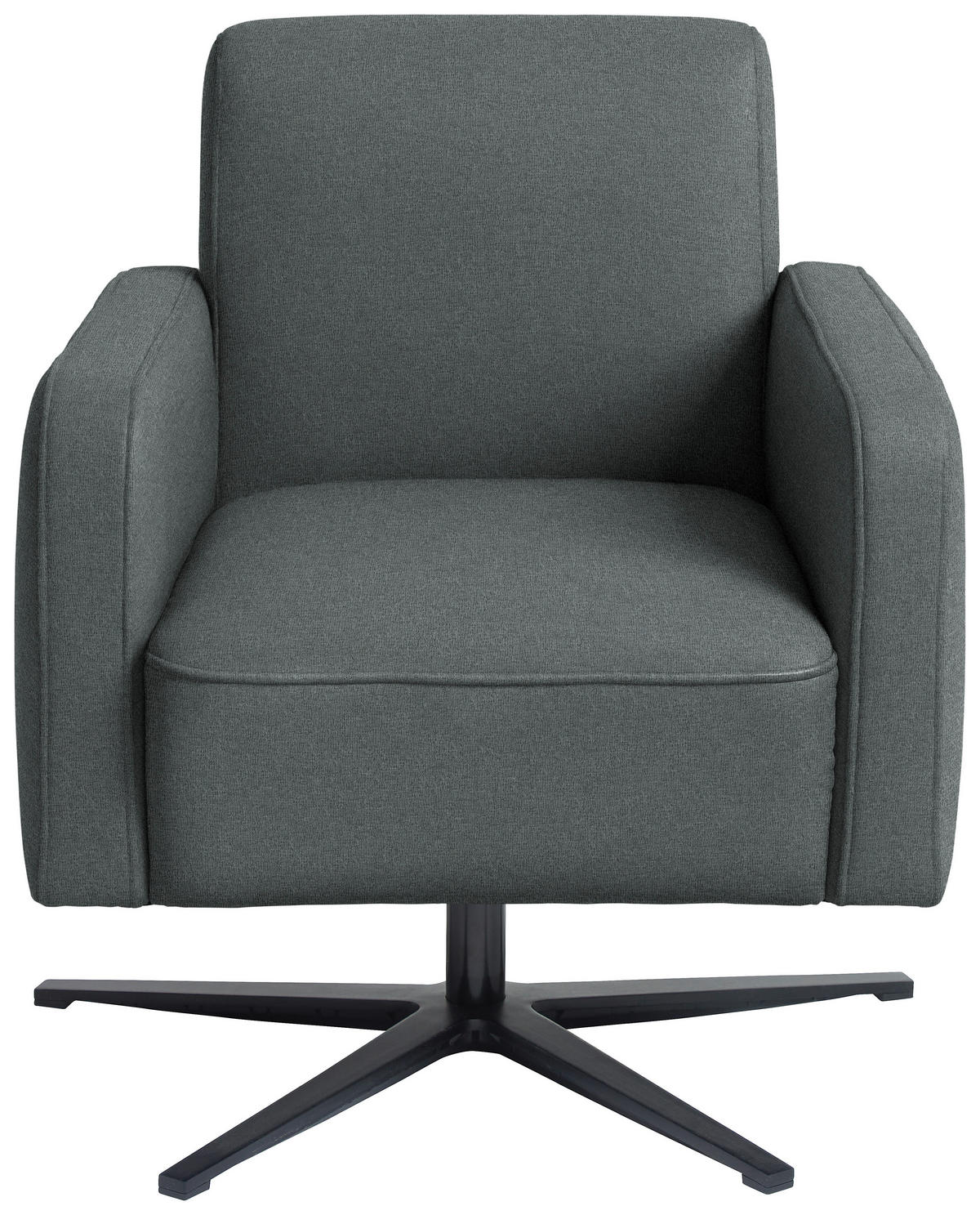 DESIGNSESSEL Flachgewebe Dunkelgrau  - Dunkelgrau/Schwarz, Design, Textil/Metall (73/84/82cm) - Johann Jakob