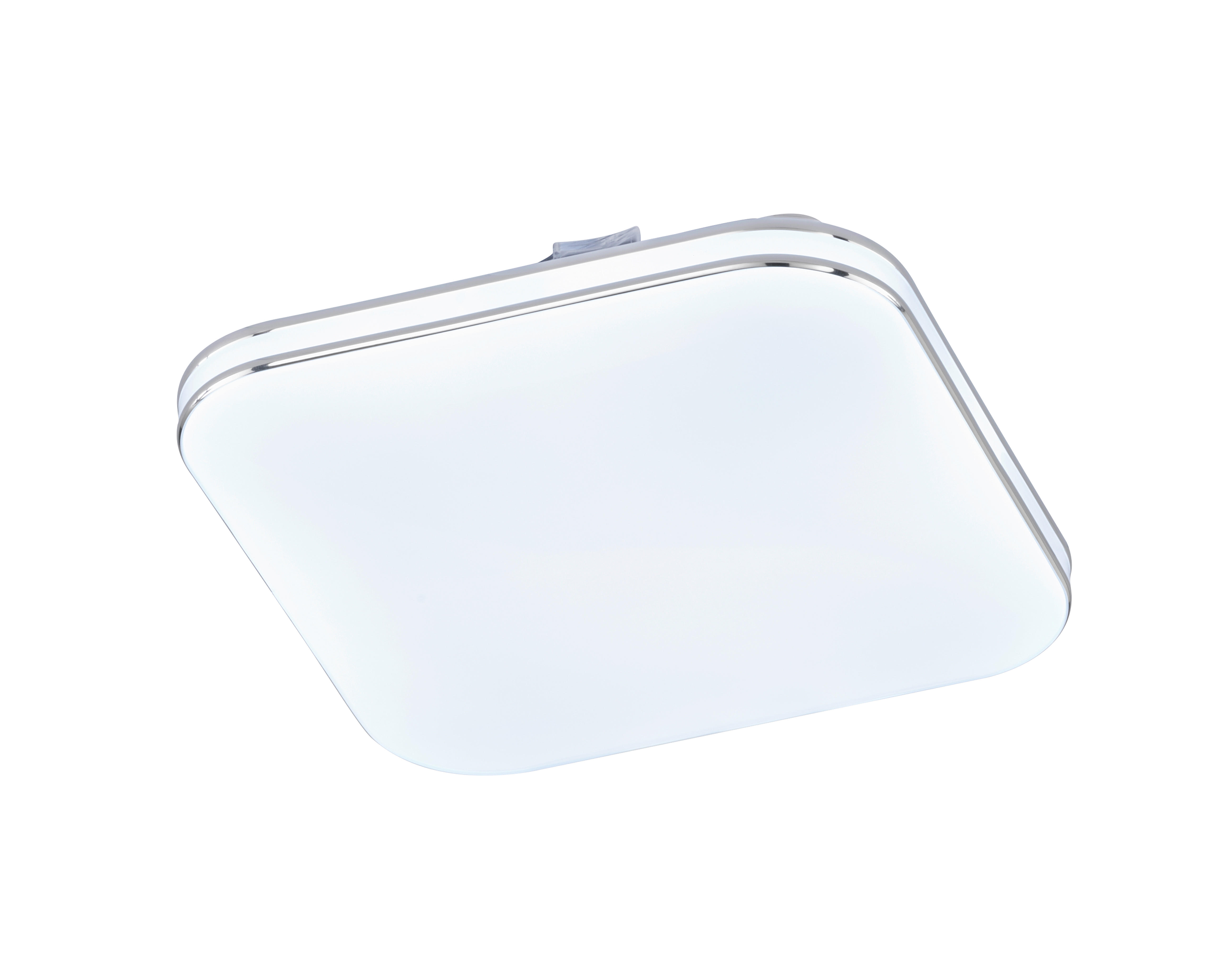 LED-DECKENLEUCHTE     - Weiss Hochglanz/Chromfarben, Konventionell, Glas (34/34cm) - Fischer & Honsel