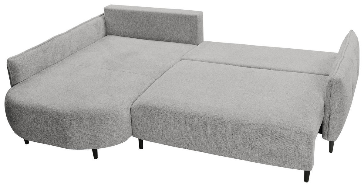 ECKSOFA  in Chenille Hellgrau  200/285 cm  - Hellgrau/Schwarz, MODERN, Textil/Metall (200/285cm) - Carryhome