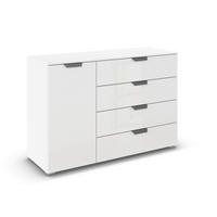 KOMMODE 120/81/42 cm  in Weiss  - Chromfarben/Weiss, Design, Glas/Holzwerkstoff (120/81/42cm) - Carryhome