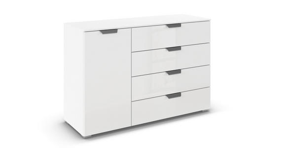 KOMMODE in 120/81/42 cm - Chromfarben/Weiß, Design, Glas/Holzwerkstoff (120/81/42cm) - Carryhome