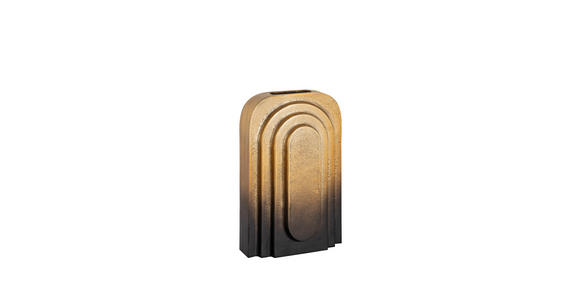 VASE 22 cm  - Goldfarben/Schwarz, Trend, Metall (14/9/22cm) - Ambia Home
