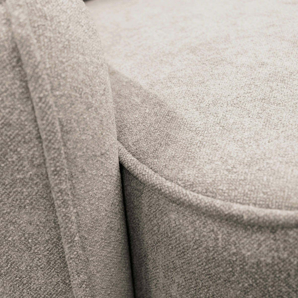 ECKSOFA in Struktur, Bouclé Taupe  - Taupe/Schwarz, Design, Kunststoff/Textil (143/209cm) - MID.YOU