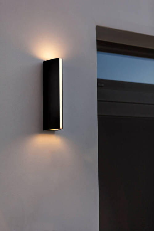 AUßENWANDLEUCHTE   - Schwarz, Design, Metall (30/6,6/8,8cm)