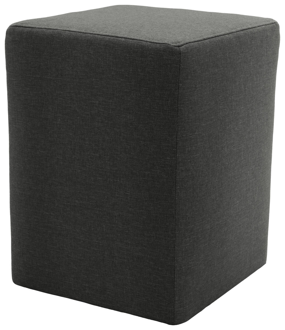 HOCKER in Textil Anthrazit  - Anthrazit/Silberfarben, Design, Kunststoff/Textil (38/47/38cm) - LOOKS by W.Joop