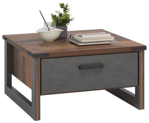 COUCHTISCH 80/80/44 cm quadratisch Grau, Pinienfarben  - Anthrazit/Grau, KONVENTIONELL, Holzwerkstoff/Kunststoff (80/80/44cm) - Hom`in
