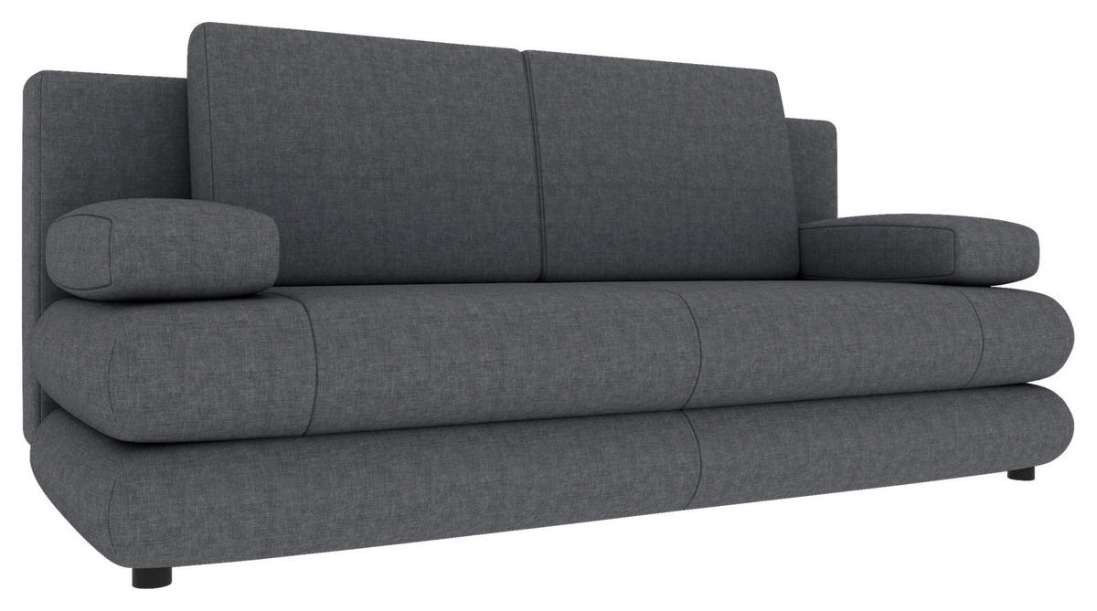SCHLAFSOFA  mit Liegefunktion, Rücken echt Mikrofaser Dunkelgrau  - Dunkelgrau/Schwarz, KONVENTIONELL, Kunststoff/Textil (212/93/90cm) - Carryhome
