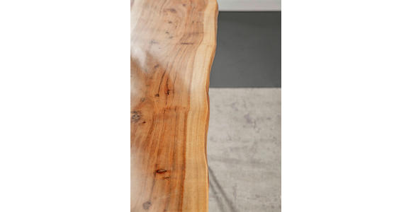 ESSTISCH 140/90/76 cm Akazie massiv Holz, Metall Schwarz, Akaziefarben rechteckig  - Schwarz/Akaziefarben, Design, Holz/Metall (140/90/76cm) - Landscape