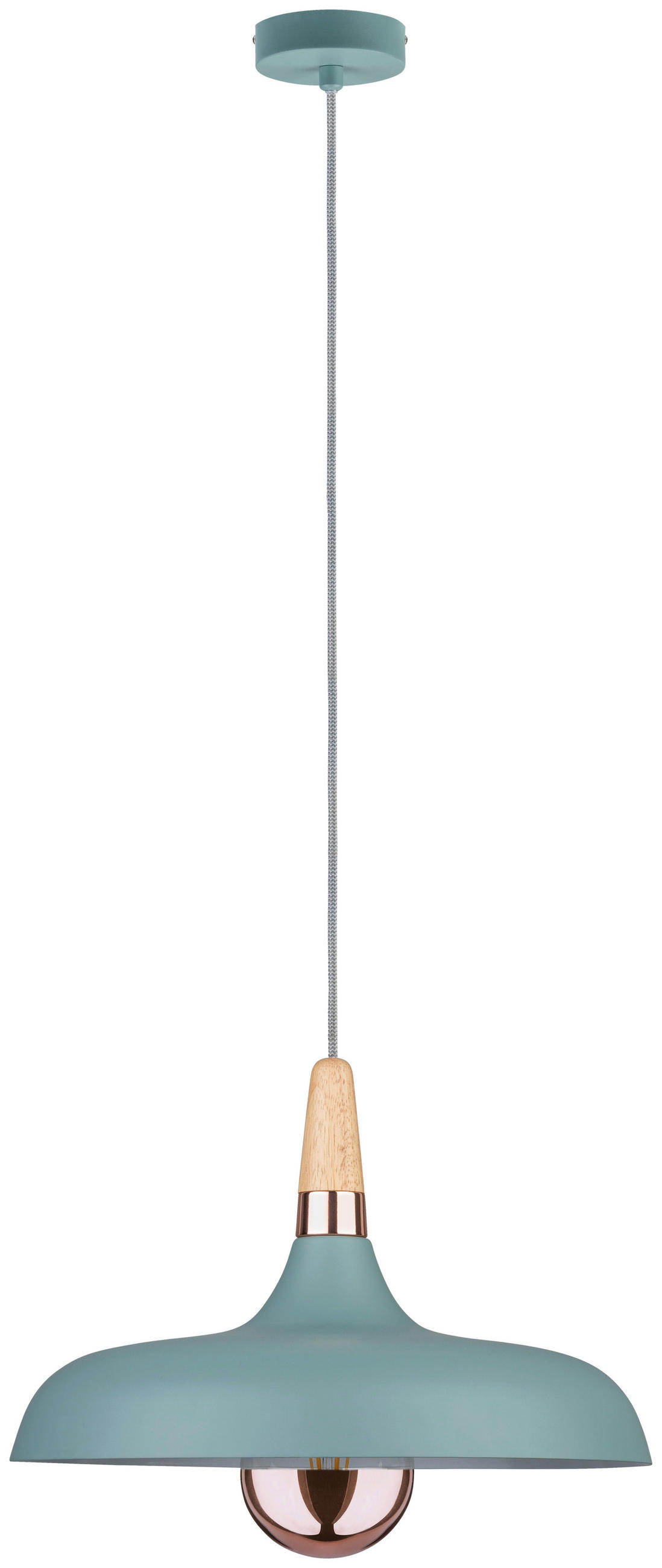 HÄNGELEUCHTE 34,2/145,5 cm  - Mintgrün/Kupferfarben, Design, Holz/Metall (34,2/145,5cm) - Paulmann