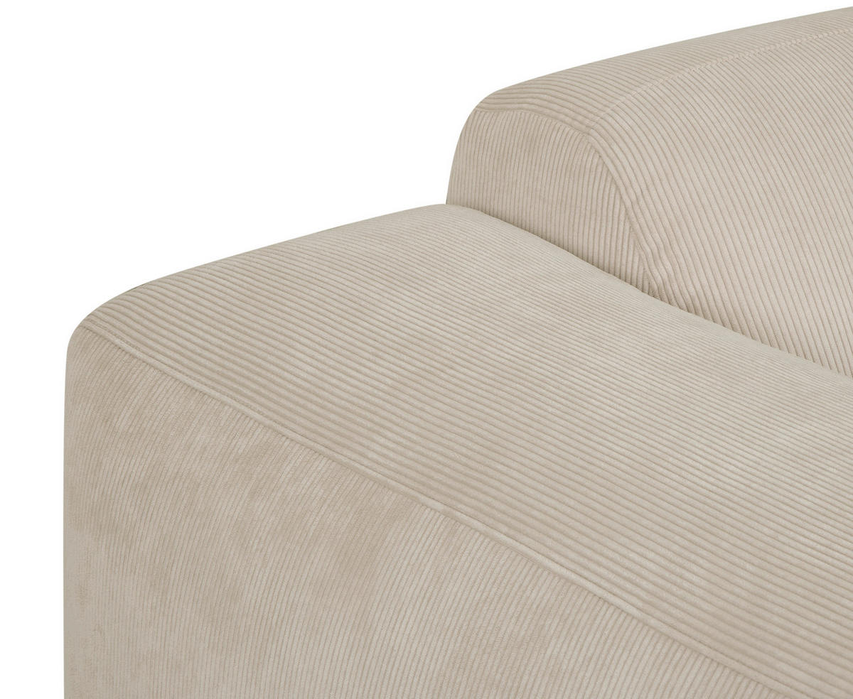 3-SITZER-SOFA Cord Beige  - Beige/Schwarz, Design, Kunststoff/Textil (247/75/104cm) - MID.YOU
