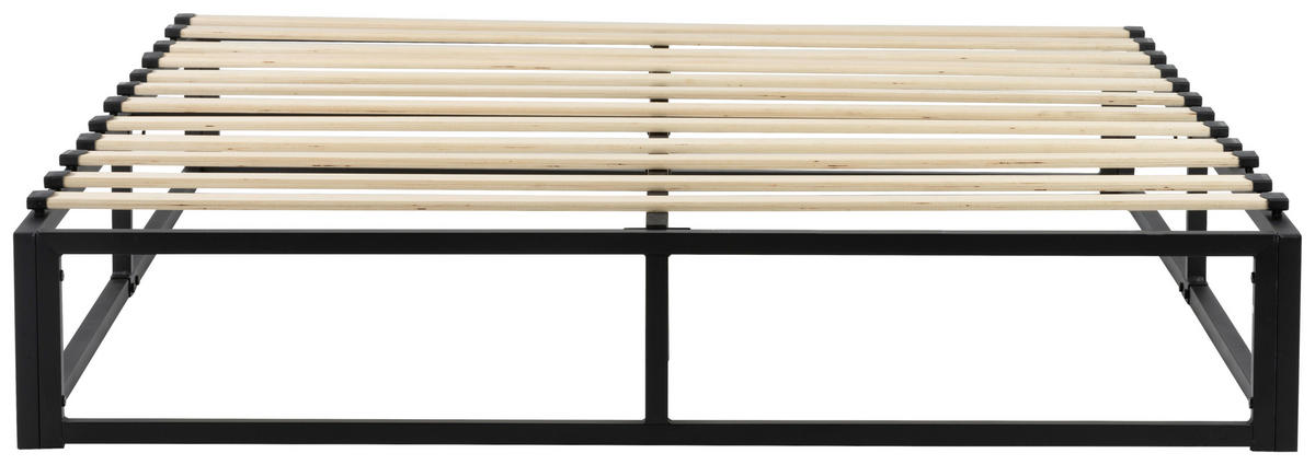METALLBETT 140/200 cm  in Naturfarben, Schwarz  - Schwarz/Naturfarben, Basics, Holz/Metall (140/200cm) - Boxxx