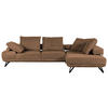 ECKSOFA in Flachgewebe Cognac  - Cognac/Schwarz, Konventionell, Textil/Metall (310/240cm) - MID.YOU