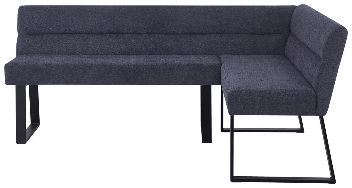 ECKBANK  in Dunkelgrau  - Dunkelgrau/Schwarz, KONVENTIONELL, Textil/Metall (190/150/83/61cm) - MID.YOU