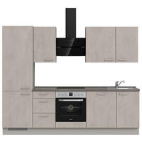 KÜCHENLEERBLOCK 270 cm   in Grau, Schieferfarben, Hellgrau  - Schieferfarben/Edelstahlfarben, MODERN, Holzwerkstoff/Metall (270cm) - Nobilia