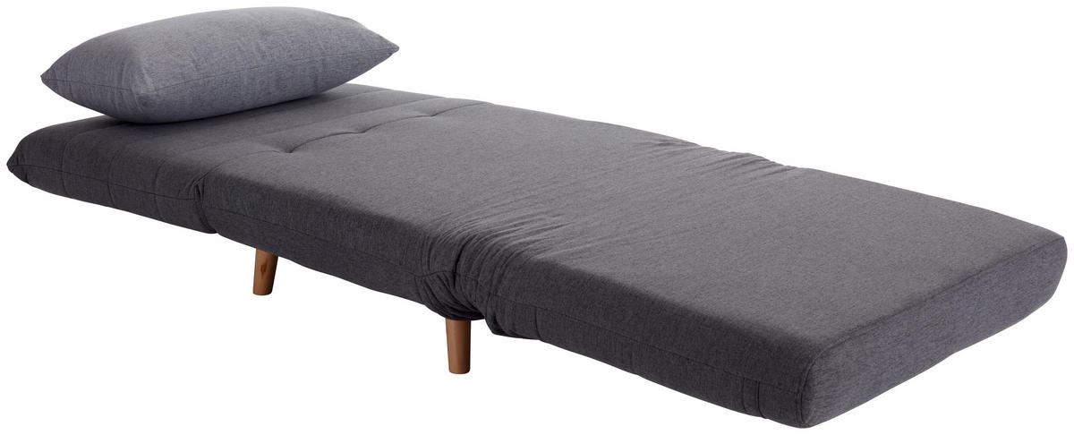 SCHLAFSESSEL Webstoff Grau, Hellgrau    - Hellgrau/Naturfarben, MODERN, Holz/Kunststoff (77/84/91cm) - Livetastic