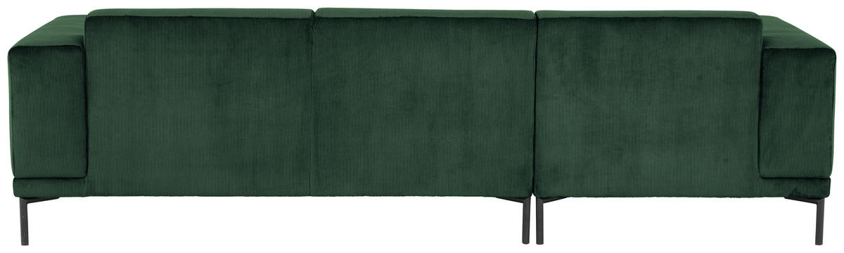 ECKSOFA ERNO in Cord Grün  262/183 cm  - Schwarz/Grün, Design, Textil/Metall (262/183cm) - MID.YOU