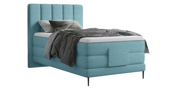 BOXSPRINGBETT 100/200 cm  in Blau  - Blau/Schwarz, Natur, Textil/Metall (100/200cm) - Esposa