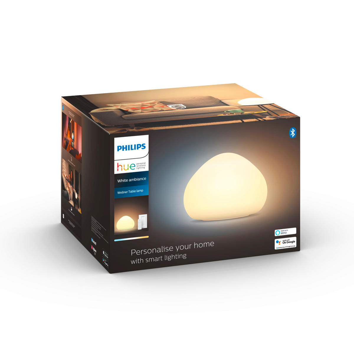 HUE WELLNER HUE WHITE AMBIENCE TISCHLEUCHTE 26,8/19,2 cm  - Weiß, Design, Glas (26,8/19,2cm) - Philips HUE