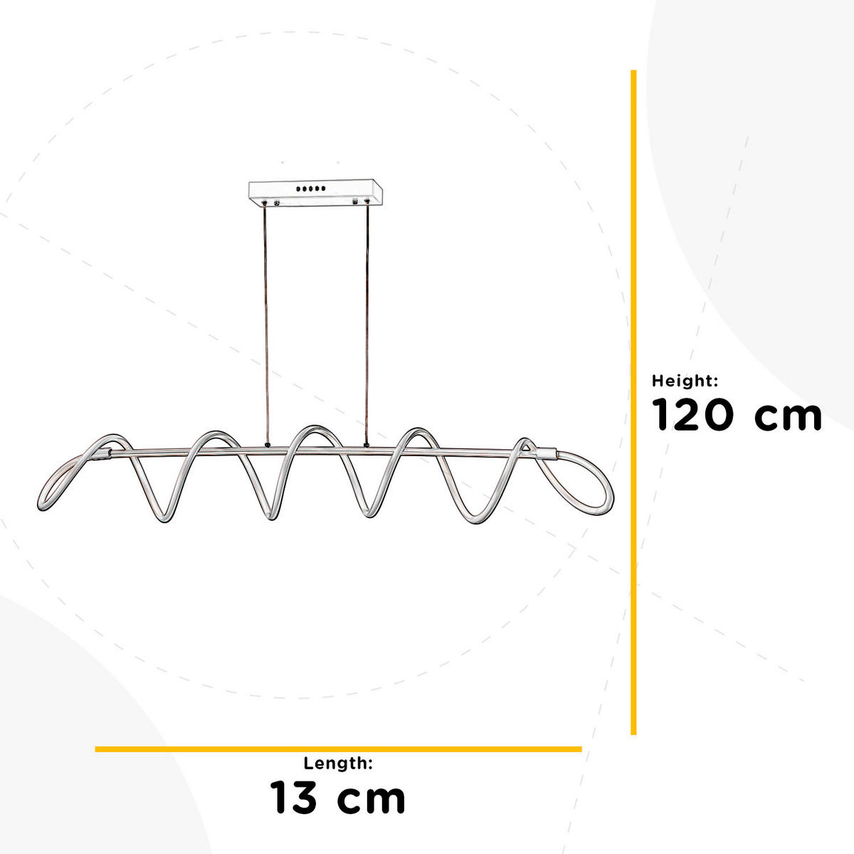 LED-HÄNGELEUCHTE SPIRALE 120/30/130 cm   - Weiß Hochglanz, Design, Metall (120/30/130cm)