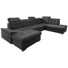 WOHNLANDSCHAFT Schwarz Mikrofaser  - Chromfarben/Schwarz, Design, Kunststoff/Textil (169/330/212cm) - Livetastic