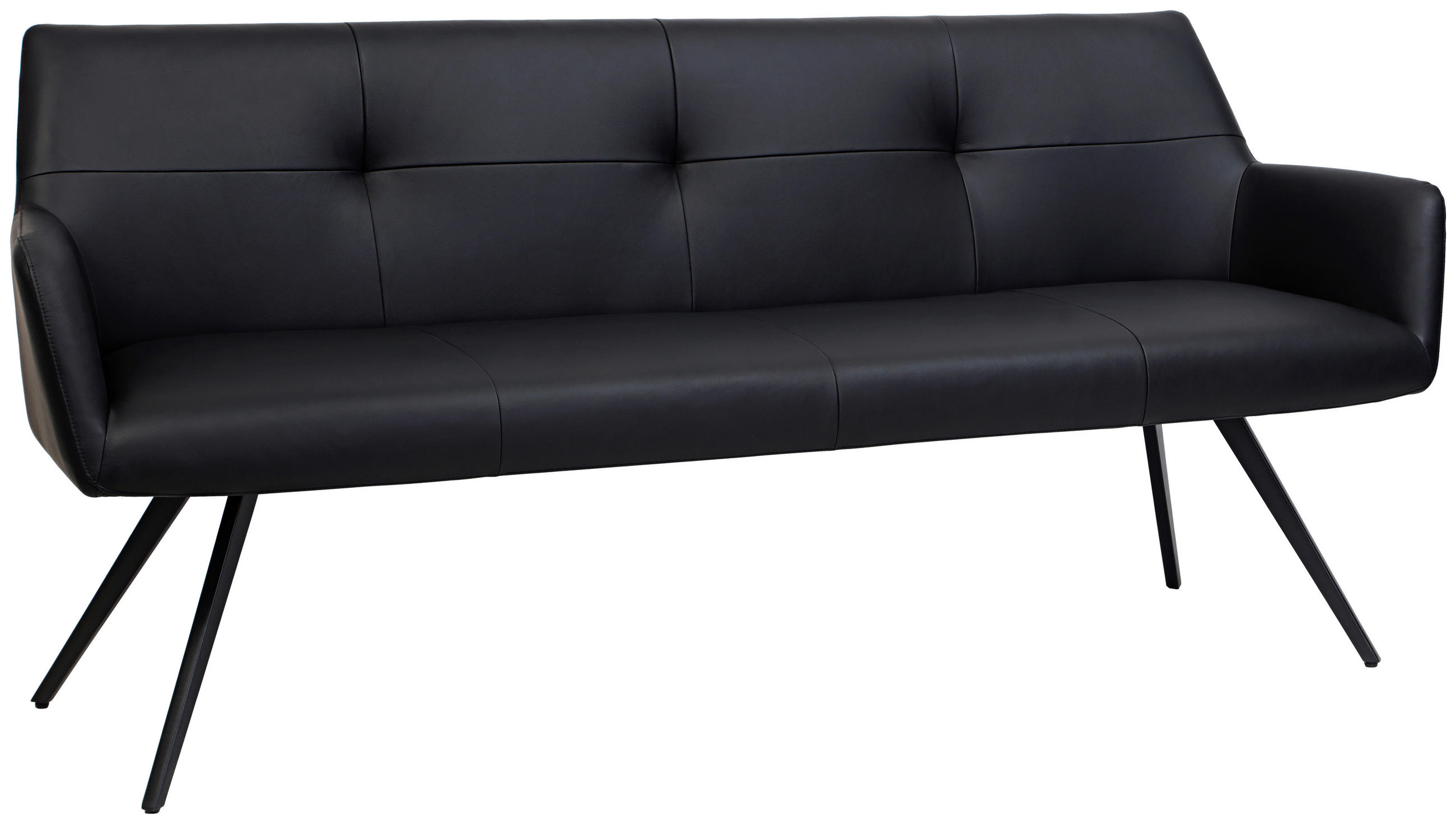 SEDACÍ LAVICE, černá - černá, Design, kov/kůže (200/87/65cm) - Novel