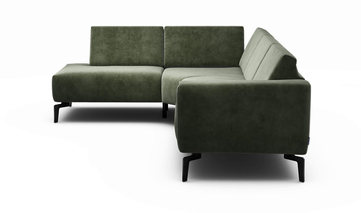 Freisteller von SENSOO ECKSOFA Cosy Waldgrün Samt.