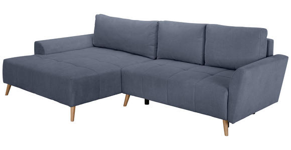 ECKSOFA in Webstoff Blaugrau  - Buchefarben/Blaugrau, KONVENTIONELL, Holz/Textil (169/294cm) - Carryhome