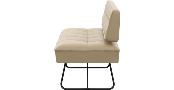 SITZBANK in Metall, Leder Beige  - Beige/Schwarz, Design, Leder/Metall (165/88/66cm) - Moderano
