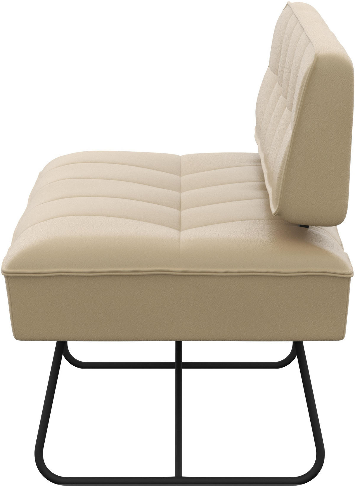 SITZBANK 165/88/66 cm Echtleder Beige  - Beige/Schwarz, Design, Leder/Metall (165/88/66cm) - Moderano