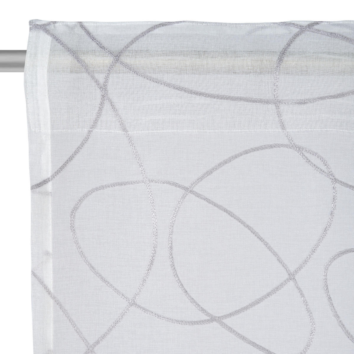 HOTOVÝ ZÁVĚS, průhledné, 135/245 cm - šedá/bílá, Design, textil (135/245cm) - Esposa