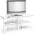 TV-ELEMENT Weiß - Weiß/Grau, Design, Glas/Kunststoff (120/52/40cm)